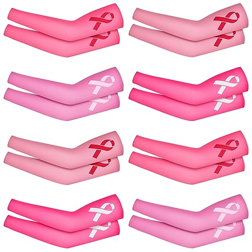Ceenna - 8 pares de mangas para concienciación sobre el cáncer de mama,...