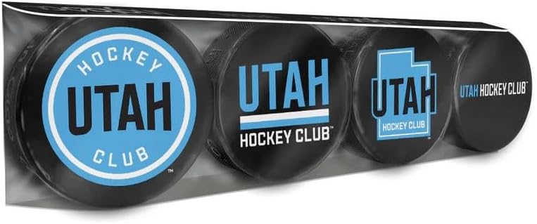 Utah Mammoth Hockey Club Officially Licensed 4-Pack Hockey Puck Collection