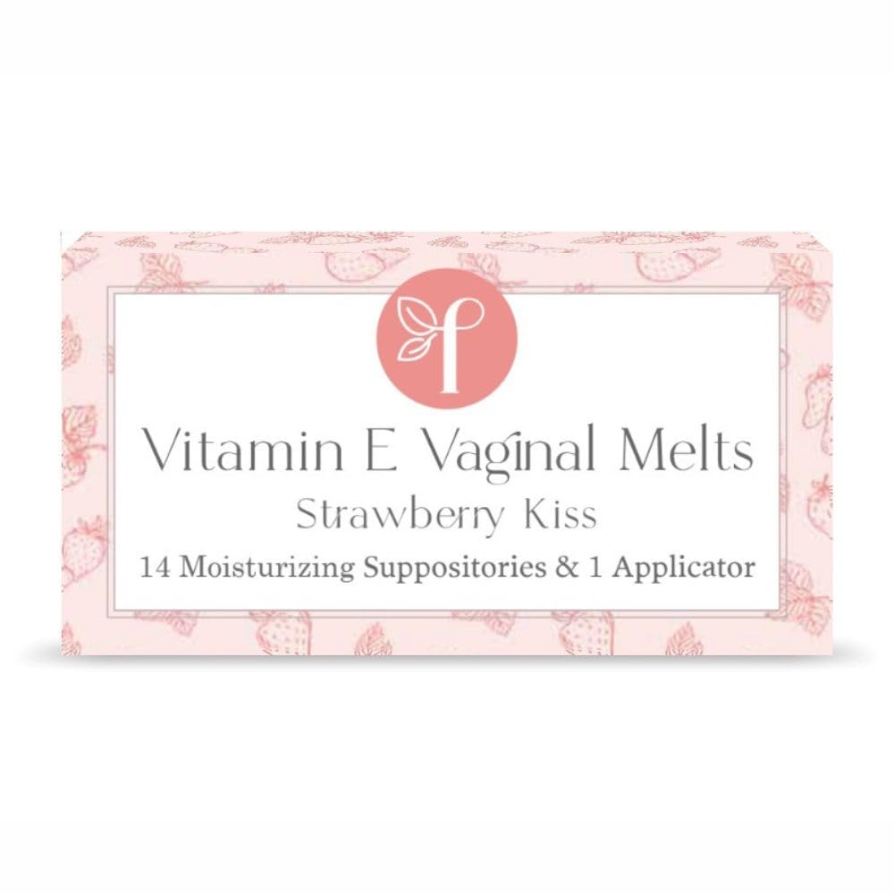 Femallay Organic Vaginal Moisturizing Suppositories – Strawberry – 100% Natural Relief for Dryness, Odor & Daily Feminine Discomfort – 14 Count + Applicator