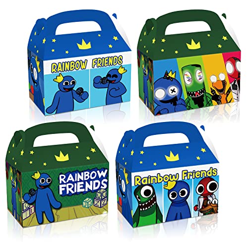 Rainbow Friends Geschenkboxen, 12pcs Rainbow Friends Geschenktüten Papier, Rainbow Friends Gift Boxes, Süßigkeiten Boxen, Partygeschenke, Candy Tüten Zum Befüllen für Jungen Mädchen, Mitgebsel Cover