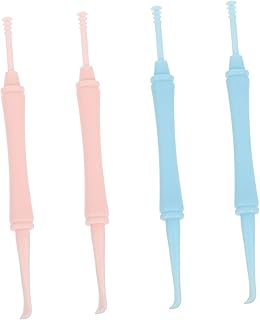 Mobestech 4 Pcs Double-Headed Spiral Ear Spoon Ear Tweezers Ear Wax Removal Tools Earbuds Wireless Earwax Cleaning Tool Ear Curette Earwax Pick Kids Tools Ear Swabs Remover Care