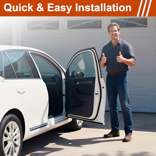 alophoty 86.9 Ft Car Door Seal Strip Universal Self Adhesive Automotive Weather Stripping, Double Layer 5-Hole Car Door Soundproofing Strip, Rubber Seal Strip for Cars Trucks SUVs RVs