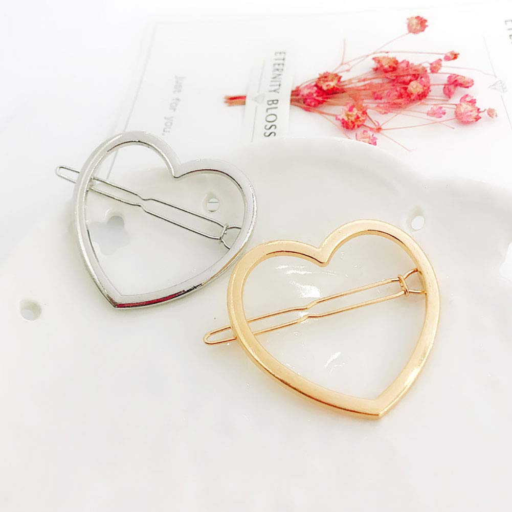 10 Pcs Hollow Smooth Love Heart Hair Pins Clip - Fashion Cute All-Match Hairpin Side Clamp Liu Hai Horse Tail Clip for Women Lady image 5