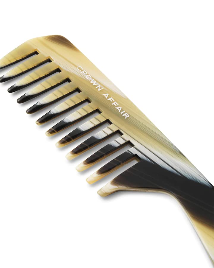 CROWN AFFAIRThe Comb No. 002 - In-Shower, Post-Shower, and All Day Detangler for Straight and Wavy Hair, Curly and Coiled Hair (Horn)