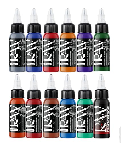 RAW Traditional Set Tattoo Ink, 12 Colors