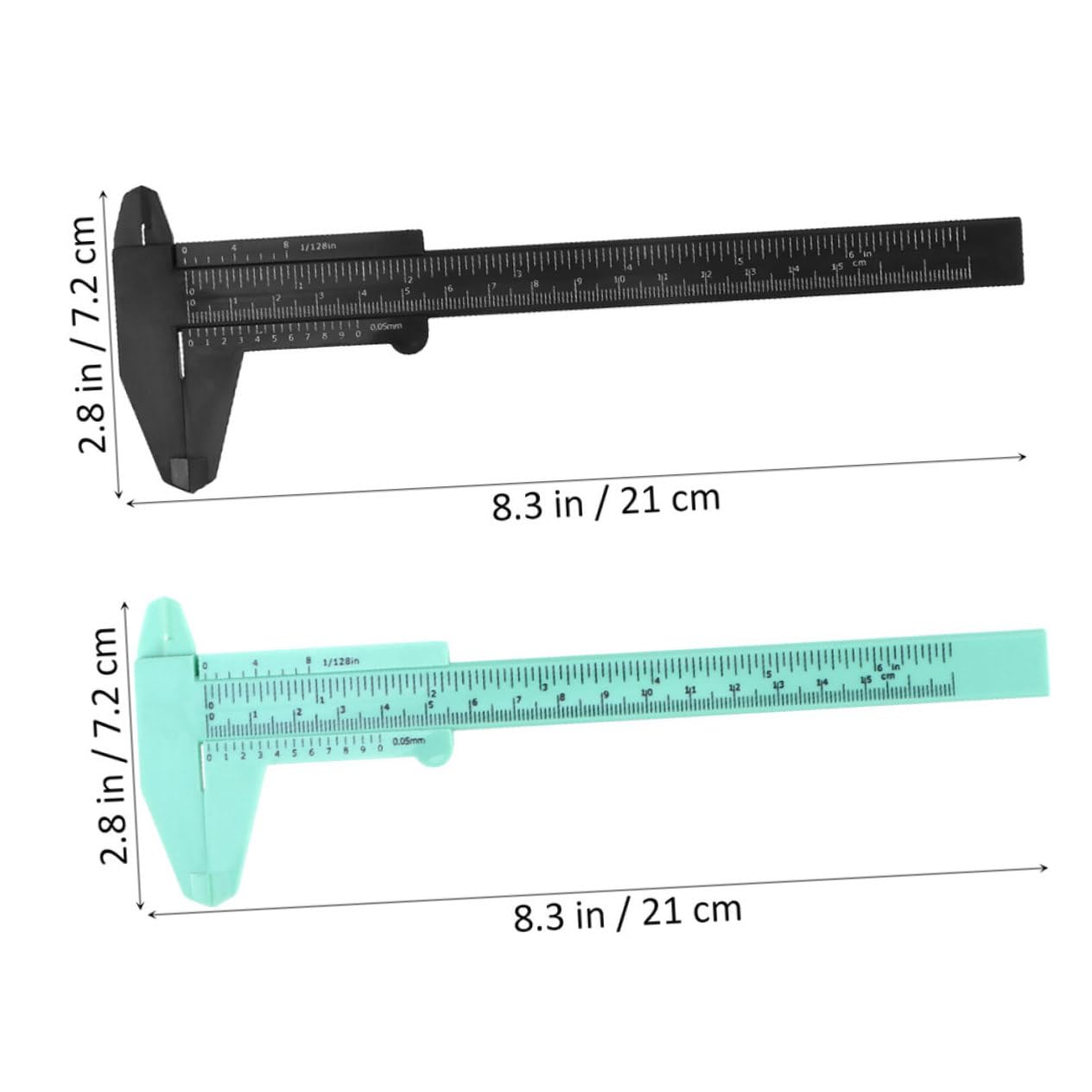 HOMOCONO 2pcs Set 150mm Plastic Calipers Measure Tool High Accuracy Easy to Use Measuring Gauge
