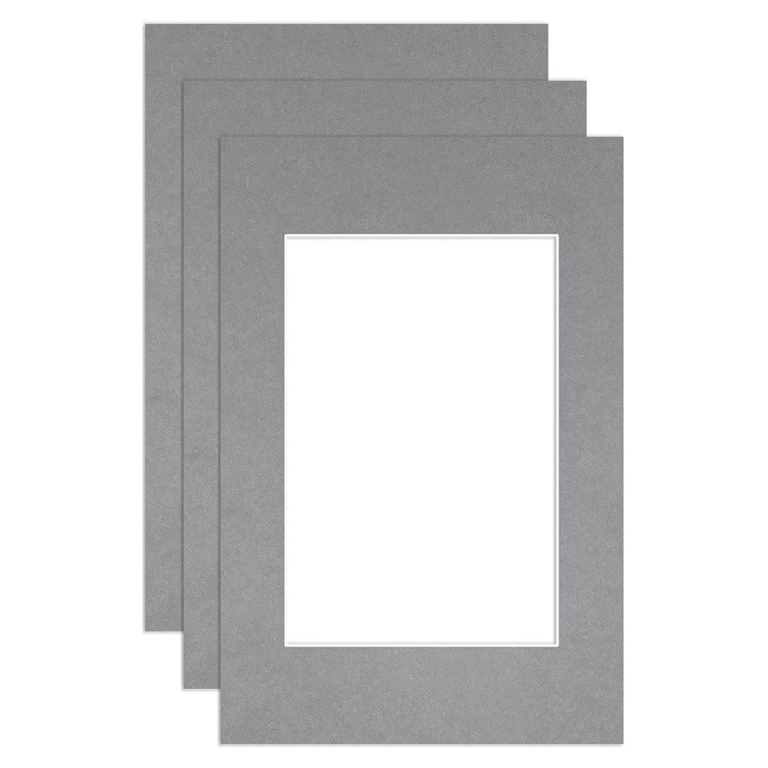 Procut Global 90x60cm Mid Grey Picture Mounts to Fit 60x40cm Aperture - Precision Cut Cardboard Photo Mount - Ideal for Frames, Prints, Artwork & Certificates - Sizes & Colours Available - 3 Pack โ image 1