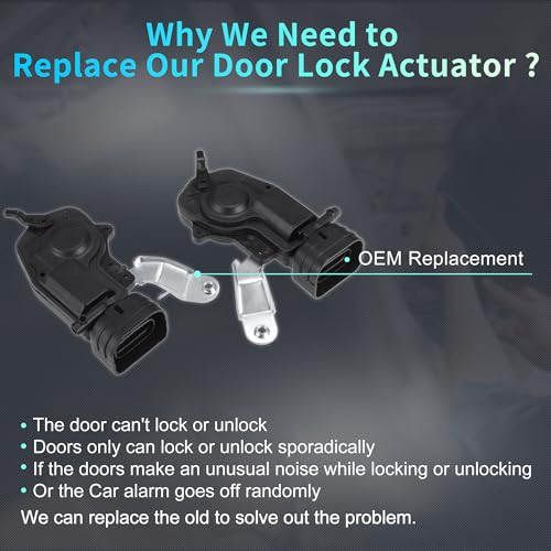 Image of X AUTOHAUX Replacement Front Rear Left Right Side Power Door Lock Actuator Motor for Toyota 4Runner 98-02 Door Latch Actuator Assembly Replace No.6914035060 /6912035050 Black 2 Pair
