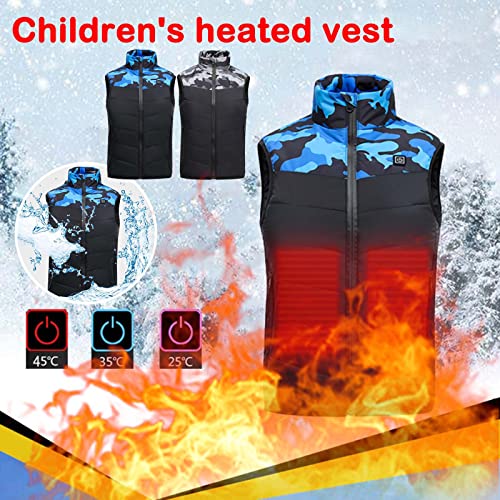 Btdeclar Kids Heated Vest Boys Girls Lightweight Usb Electric Heating Waistcoat Down Jacket Camouflage Vest Winter Coats #TOP1
