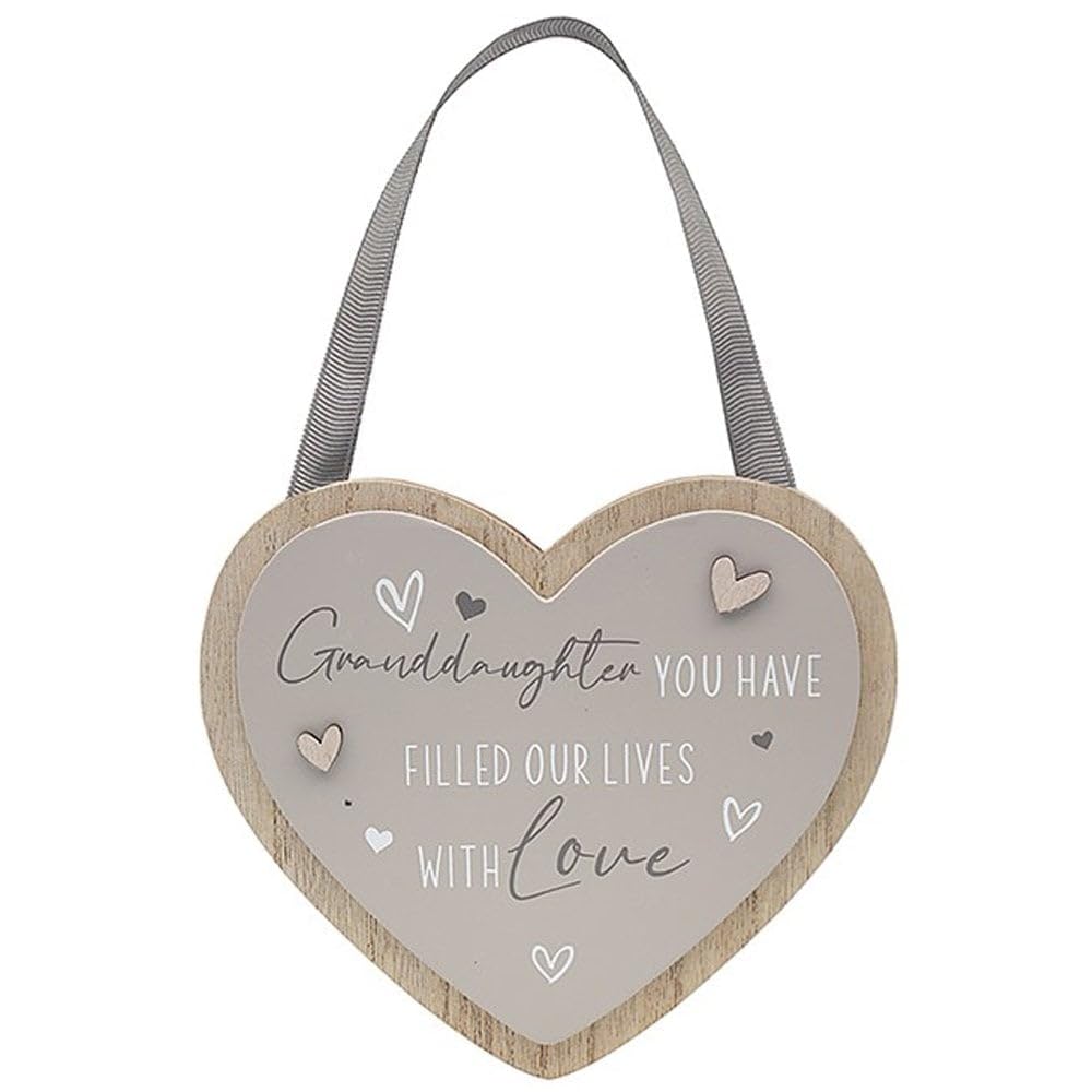 Lesser & Pavey Heart Plaque Grand Daughter for Gift & Decor | Ideal Signs & Plaque Birthday Gifts for Women & Men | Designed By Love and Affection | Lovely Plaques for Home & Office