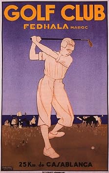 WONDERFULITEMS Golf Club FEDHALA Maroc Casablanca Small Vintage Poster Canvas REPRO