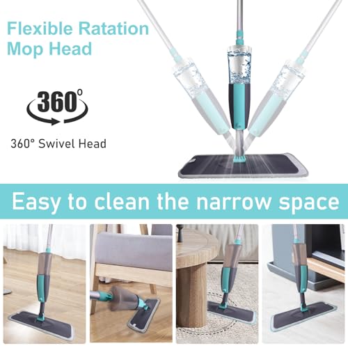 Wiseten 2 in 1 Fensterputzer und Bodenwischer mit Sprühfunktion, Professioneller Fensterwischer mit Teleskopstiel für hohe Fenster, Wischmopp Spray Floor Mop Sprühwischer für die Bodenreinigung – Bild 6