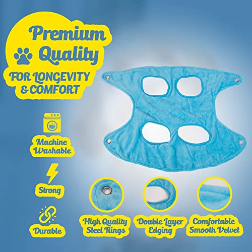 Dog Grooming Hammock - Dog, Cat Grooming Kit, Trimming Nails, Giving Eardrops, Eyedrops, Multipurpose Pet Harness (Blue) (Small) #TOP1