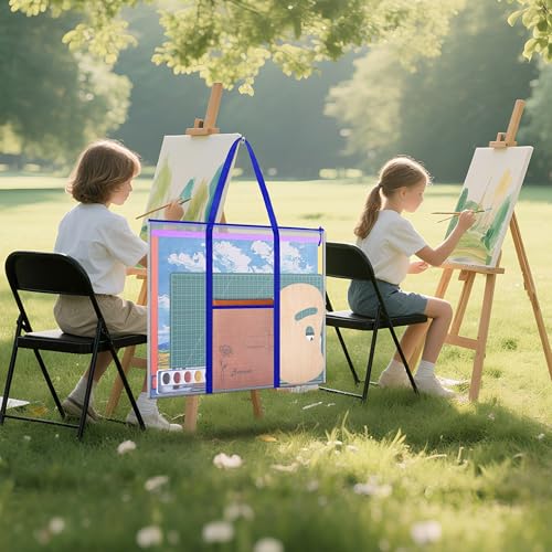 Image of ZKOO Bulletin Board Poster Storage, Extra-Large Storage Chart Art Portfolio Bag 30 x 25 Inchs, Bulletin Board Sheet Organization for Bulletin Boards, Scrapbooks, Keepsake and Poster (30 inch X 25 inch, Blue)