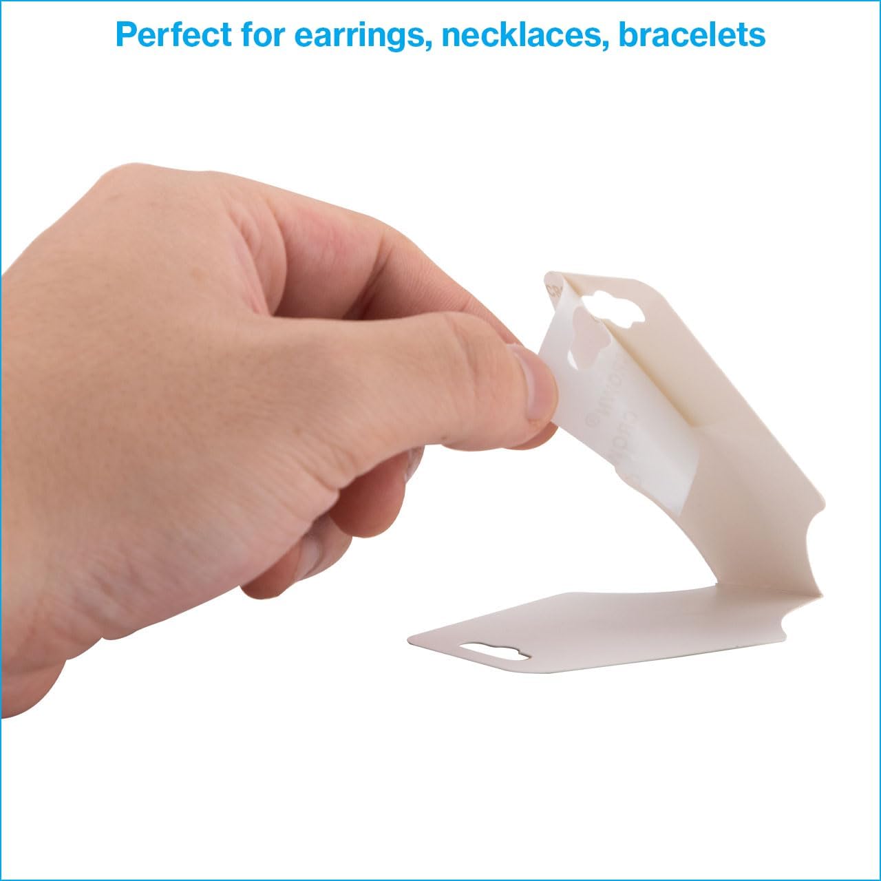 SSWBasics White Self-Adhesive Necklace Foldovers - Pack of 1,000
