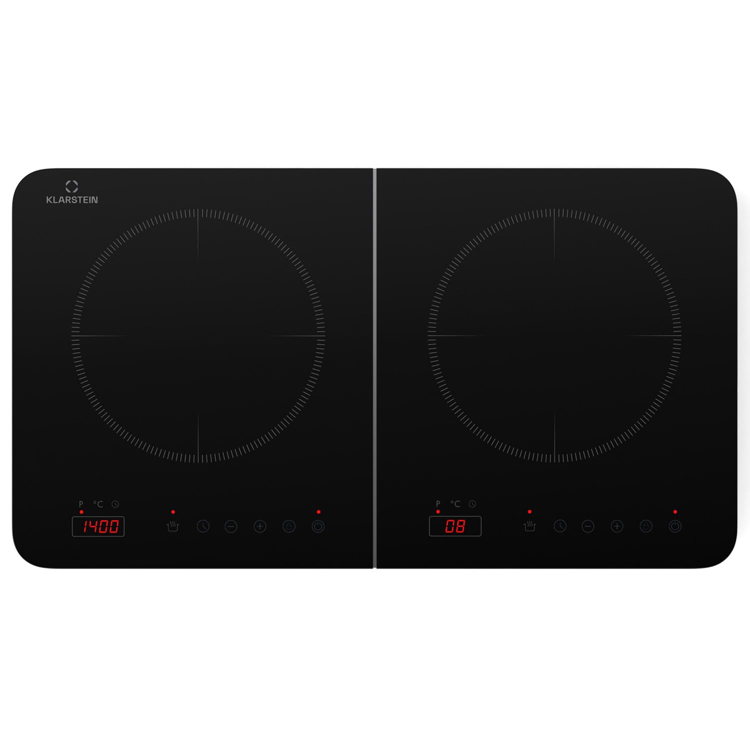 Klarstein Placa Vitroceramica Portatil, Vitro Eléctrica 2 Fuegos, Placa Vitrocerámica Electrica 3500W, Placas, Placa Cocina 2 Fogones, Vitroceramicas, Encimera Electrica Cocinas