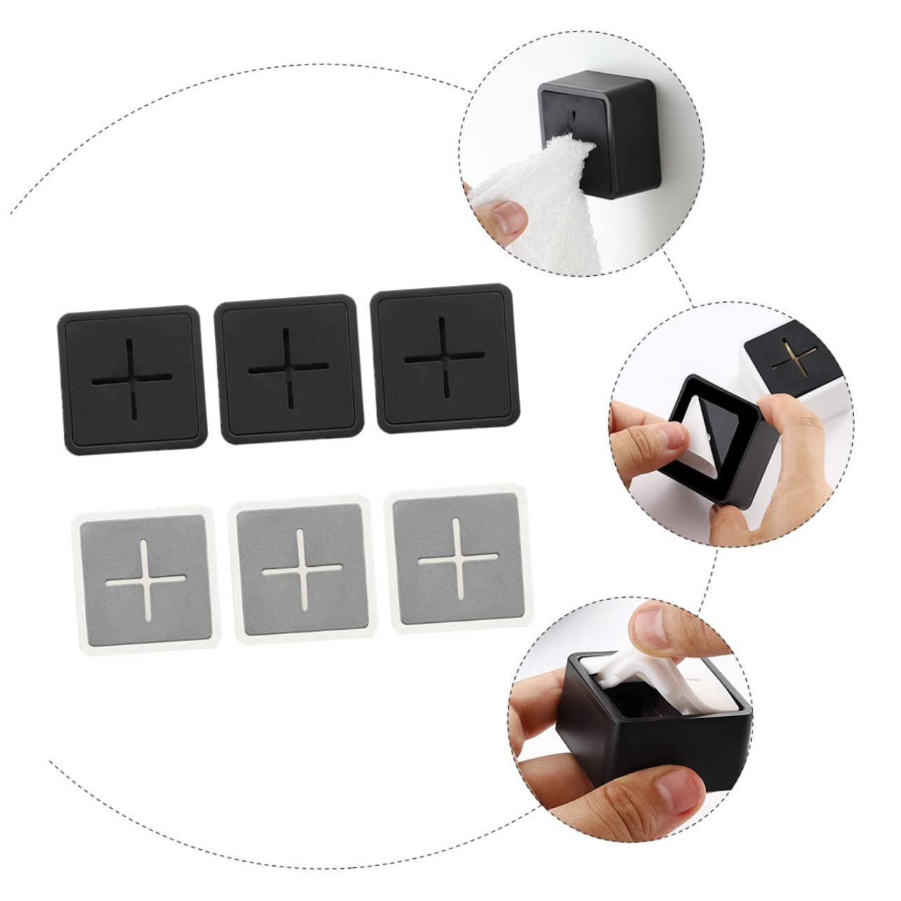BESTonZON 18 Uds Tapón De Almacenamiento De Toallas Ganchos De Almacenamiento Para El Hogar De Cocina Ganchos Para Toallas De Baño Ganchos Para Toallas Soporte Adhesivo Para Toallas De Té