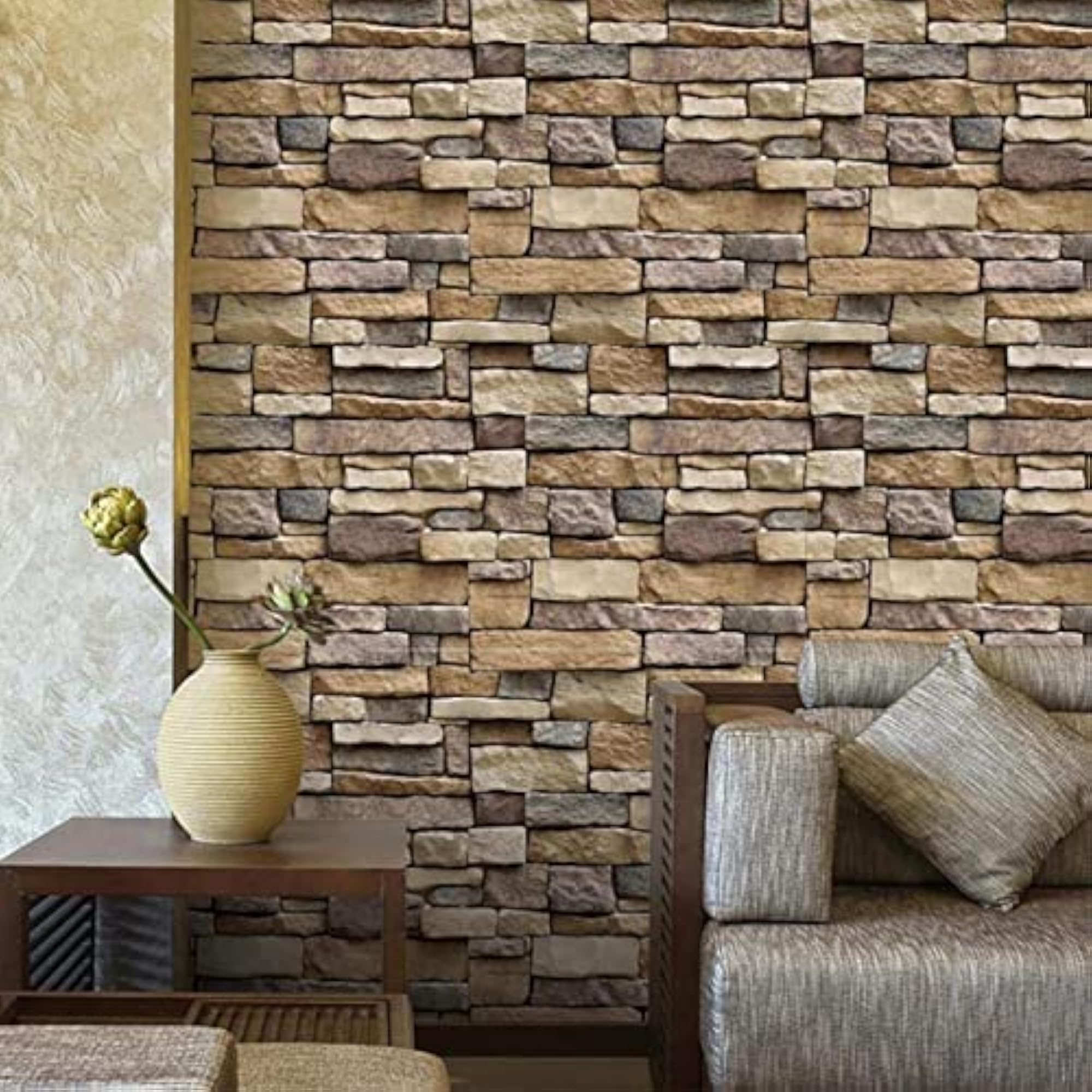 3D Natural Stone Finish Wall Sticker