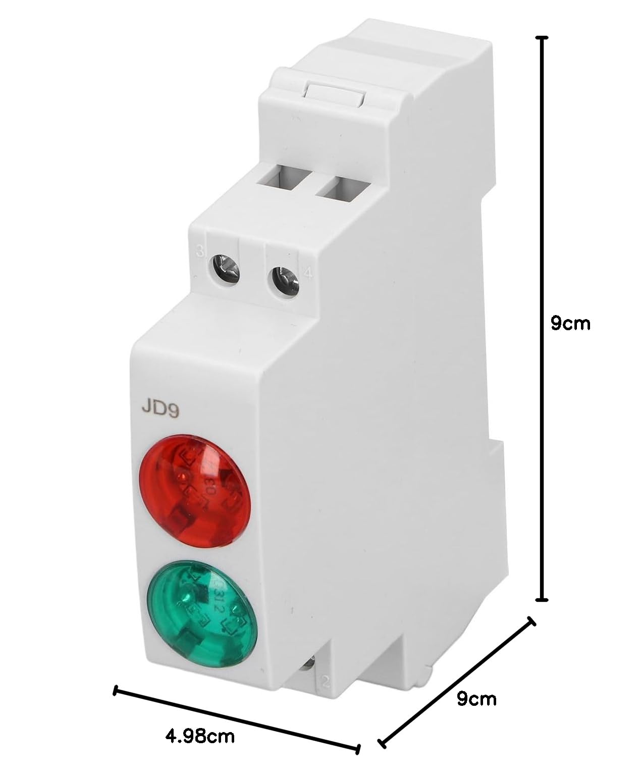 Dioche Lampada di Segnalazione per Guida Din a LED con Montaggio Din 230 V CA/CC Indicatore LED Doppio Rosso Verde per Scatola di Distribuzione e Tornio CNC, Design Compatto con Montaggio su Guida
