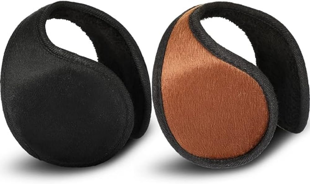 2 Packs Fleece Earmuffs Winter for Men Women Ear Warmer Fleece Ear muff Winter Accessory for Men Women Kids