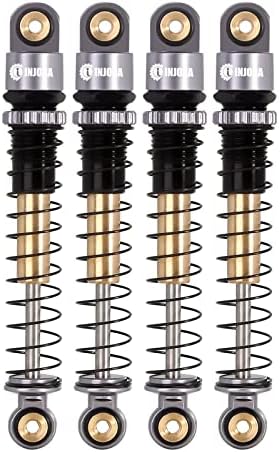 INJORA RC 43mm Threaded Long Travel Shocks Adjustable Shock Absorbers Upgrades Parts Accessories for Axial SCX24 Bronco Gladiator Deadbolt JLU C10 (Grey)