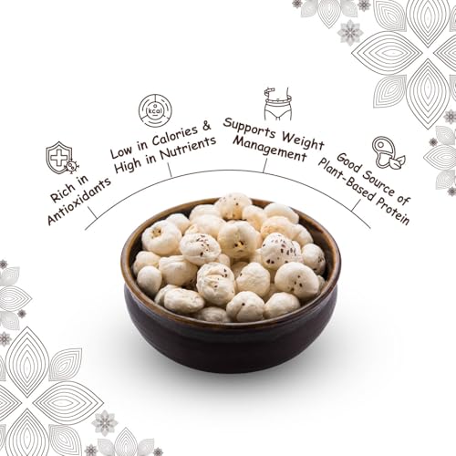 Image of TMI Fresh Phool Makhana 100g | Premium Fox Nuts (Lotus Seeds) | 100% Natural & Hygienically Packed | Healthy Roasted Snack | Rich in Protein & Nutrients | Gluten Free & Vegetarian