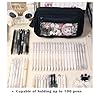 ITA Pencil Pouch Anime Display Pen Case Stationery Bag with Clear Insert & Stickers for Teens College Students (Black) - Image 4