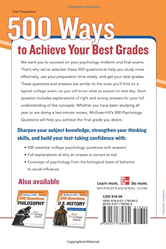 McGraw-Hill's 500 Psychology Questions: Ace Your College Exams (Mcgraw-hill's 500 Questions) - Image 2