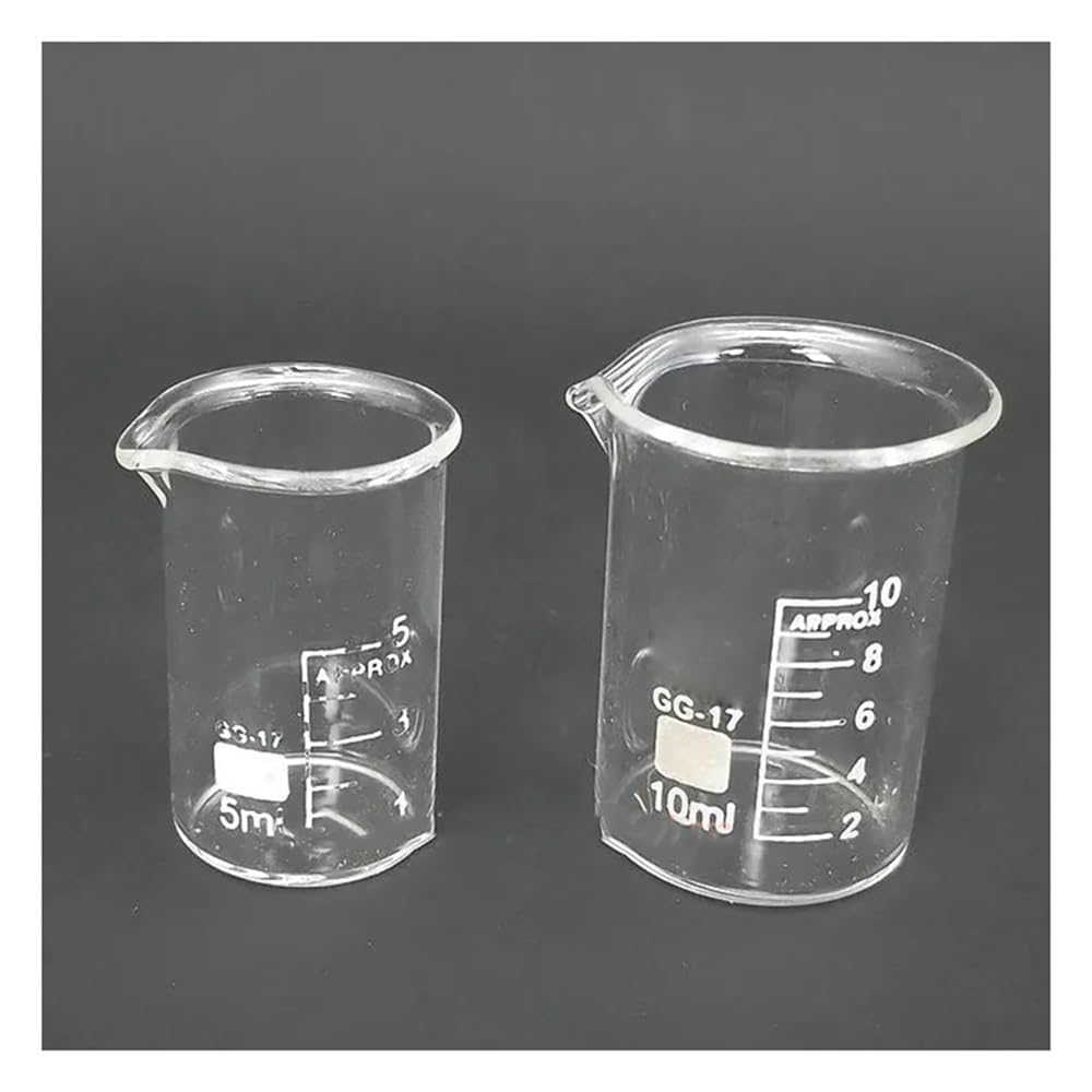 Vetreria da laboratorio Diversi set di becher da laboratorio in vetro borosilicato, tazze graduate, contenitori in vetro resistenti al calore(Set-14)