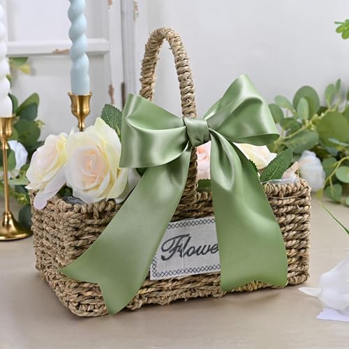 Image of Dusty Sage Green Satin Ribbon 3 inch X 15 Yards Polyester Ribbon for Gift Wrapping Very Suitable for Weddings Party Hair Bow Invitation Decorations and More