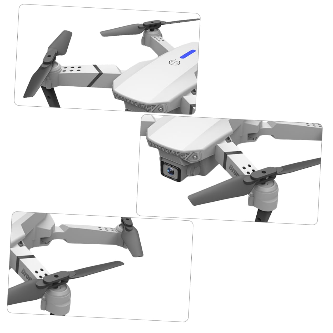 Dron Rc E525 Plegable Doble Cámara y Cuadricóptero 4k | Blanco, Plástico Ligero, Vuelo Estable y Portátil, Batería 3.7v 1800mah Lipo, 3 Pilas Aa