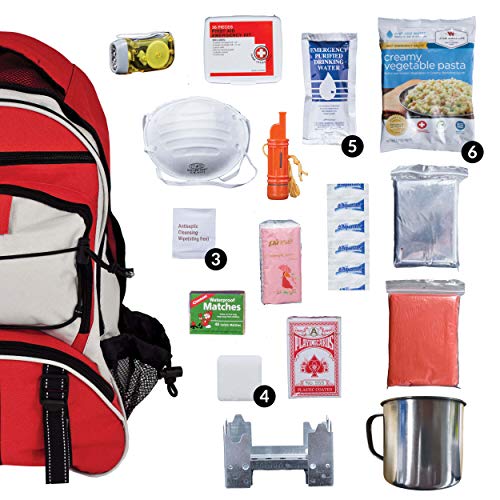Wise Food Emergency Survival Backpack Kit, Great Go Bag For Hurricanes