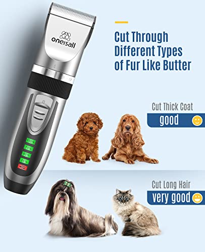 image for oneisall Dog Clippers and Dog Paw Trimmer Kit 2 in 1 Pet Cat Dog Groom