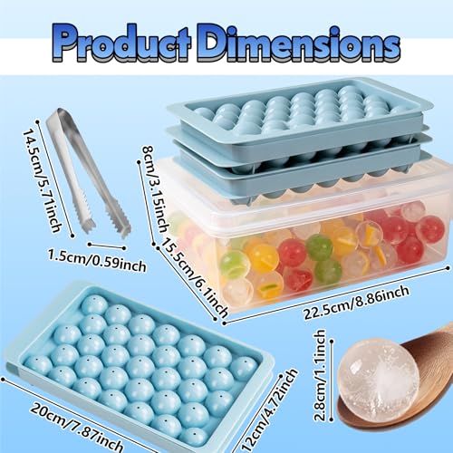 Kit de 3 bandejas para hielo redondas con tapa y accesorios miniatura 2