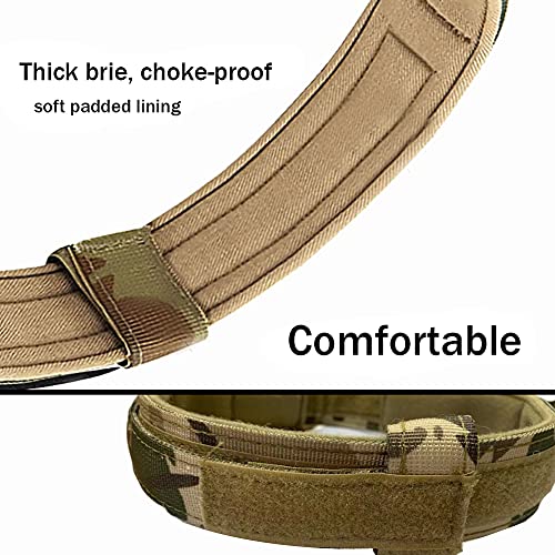 Image of Tactical Military Dog Collar - Adjustable Nylon, Heavy Duty Metal Buckle With Handle for Training (Camo, L) | 1000D Heavy-Duty Nylon Fabric,Quick-Release Metal Buckle,Adjustable Fit,Soft-Padded Webbing,D-Ring,for Training & Hiking