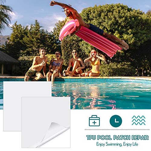 Zonon 20 Pieces Tpu Inflatable Patch Repair Kit Self Adhesive Pool Patch Repair Patches Kit Air Mattresses Pool Patch Repair Tool For Inflatable Toys Swimming Pools Ring Inflatable Boats(Transparent) #TOP6