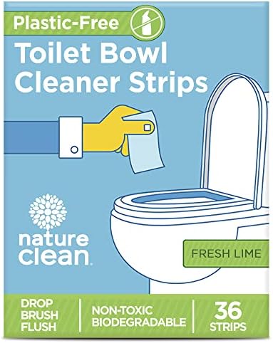 Nature Clean Natural Toilet Bowl Cleaner Strips 36 count, Non-Toxic Plastic-Free Packaging, Eco-Friendly & Septic Safe Toilet Cleaner Strips, Biodegradable Cleaning Strips Remove Stain & Odors, Refresh Toilets. No Bleach, No Chlorine. No Splash.