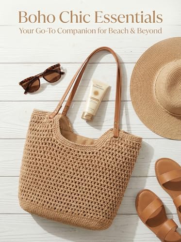 Image of TeeYee Boho Crochet Summer Handbag Handmade Cotton Rope Knit Shoulder Bags for Women Bohemia Tote for Travel