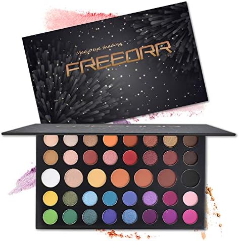 FREEORR 39 Colors Eyeshadow Palette, High Pigmented Smudge-proof Long Lasting Eye Shadow, Matte Shimmer Metallic Finish Eyeshadow Palette