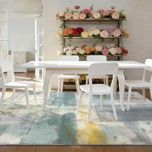 Moquette salon gris-vert abstrait 160x230 tapis doux - 4