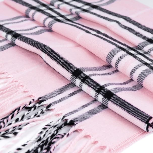 Image of Nollia Plaid Fall /Winter Scarf for Men & Women-Plaid Color Cashmere Feels Acrylic Scarves