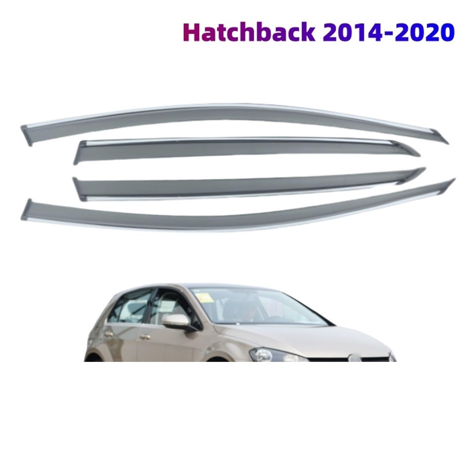 Auto Seitenfensterdeflektoren Für MK7 Fließheck 2014 2015 2016 2017-2020 Auto Seite Tür Fenster Visier Deflektor Markisen Unterstände Regen Schutz
