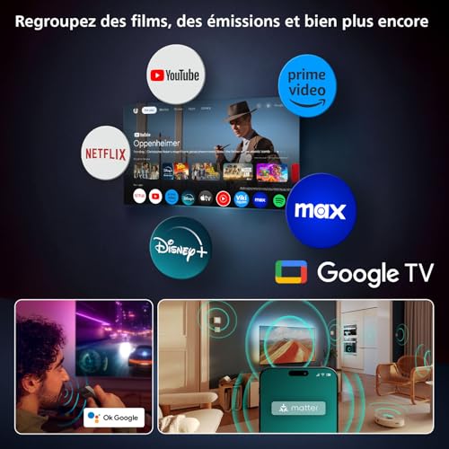 Philips Ambilight 48OLED810 4K OLED Smart TV, écran 48 ", avec moteur Perfect Picture Engine Ultra HD, Titan OS, Dolby Vision et Atmos Sound Fonctionne avec Alexa et Google Assistant vocal
