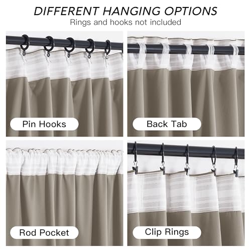 Image of RYB HOME Blush Velvet Curtains 96 inches 2 Panels Set, Thermal Insulated Privacy Protect Decorative Drapes with Hook Tape for Dorm Hotel Room, W 52 x L 96 inches | Room Darkening, Thermal Insulated, Pleat Tape on Top, Heavy Duty Plush, Dining Room Sliding Patio Door, W52 x L96, 2 Panels