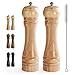Virklyee Molino de Pimienta de Madera 2 PCS Madera Maciza con Molinillo 8 Inch Adjustable Molino de Sal y Pimienta núcleo de molienda de cerámica Con un cepillo de limpieza(Color de madera)