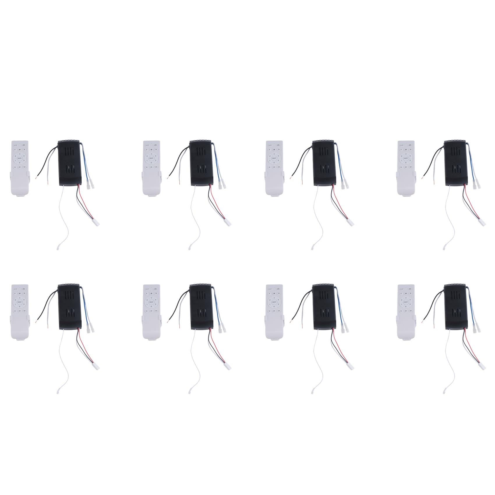 Jnchdghwa Black & White 8X Universal Ceiling Fan Remote Control Kit Replacement, 6-Speed & Timing, Remote Replacement For Dc Ceiling Fan Light