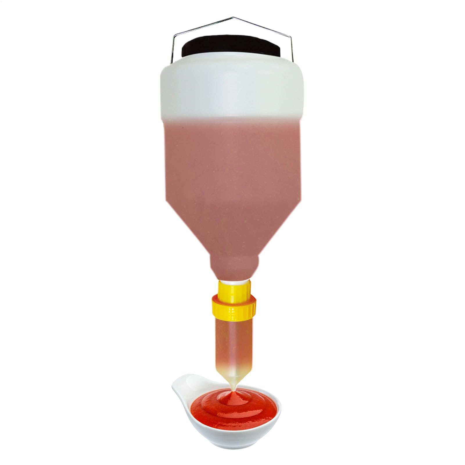 Generisch Dispenser per ketchup, dispenser per salse capovolto, 3,5 litri, a prova di perdite, con controllo delle porzioni, per la preparazione dei pasti, olio, maionese