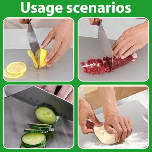 Tabla de cortar de acero inoxidable rectangular miniatura 7