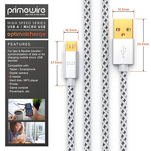 Image of 3 idea Imagine Create Print Tessco GU Series Micro USB Fast Charge Data Cable (Tessco GU-339, Cable C-Type, Grey)