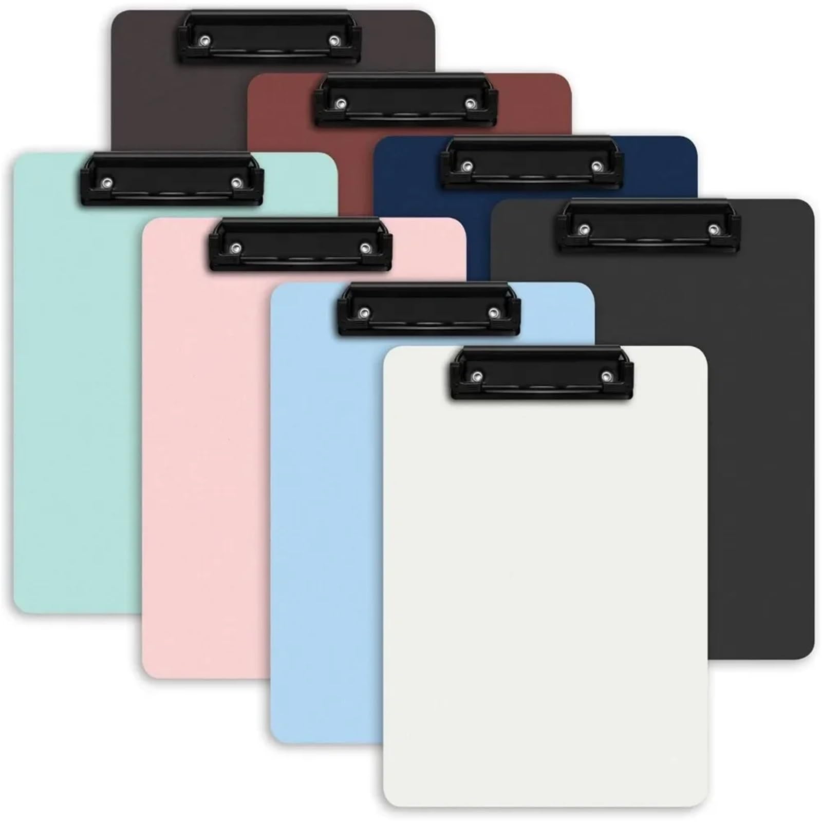Portablocco Set di 4 portadocumenti, clip in metallo, cartone, formato standard A4, 8,5x11 pollici(Mixed Colors 8 set)